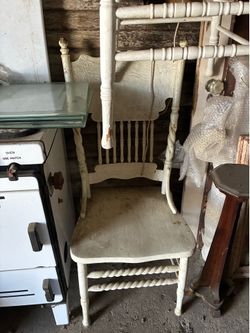Antique Chair painted White No Arms