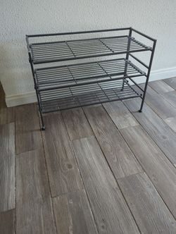 Gray, Metal Shoe Rack
