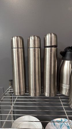 Stainless Steel Vacuum Thermos Flasks – Set of 3