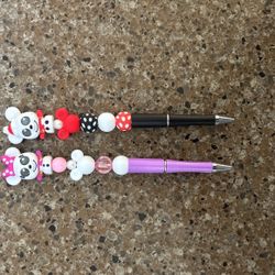 Beaded Pen Doorables Mickey and Minnie mouse