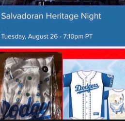 Los Angeles Dodgers Salvadoran Heritage Night Jersey SGA 8/26/25 XL