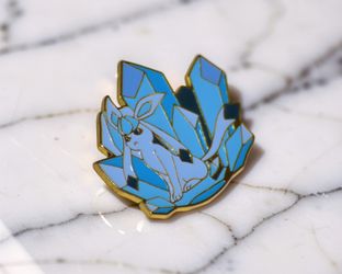 Glaceon Ice Crystal Enamel Pin | Eeveelution Collector Brooch