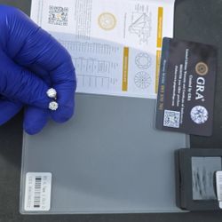 925 Sterling Silver Earrings With Genuine Moissanite 1ct/6.5mm 