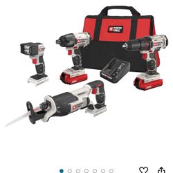 PORTER-CABLE 20V MAX* Cordless Drill Combo Kit, 4-Tool (PCCK615L4) , Grey