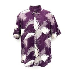 Tori Richard Men's Casual Shirt Plum/Beige SS Tropical M