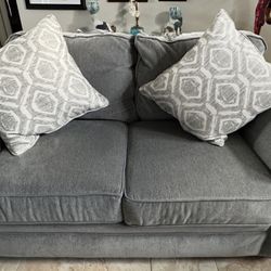 Gray Loveseat with Cushions 