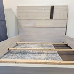 Italian Wood Queen Bed Frame - Disassembled 