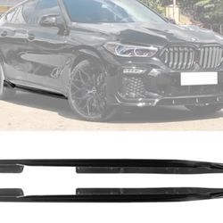 20-24 BMW G06 X6 M Sport IKON Style Gloss Black Side Skirts PP 2PCS