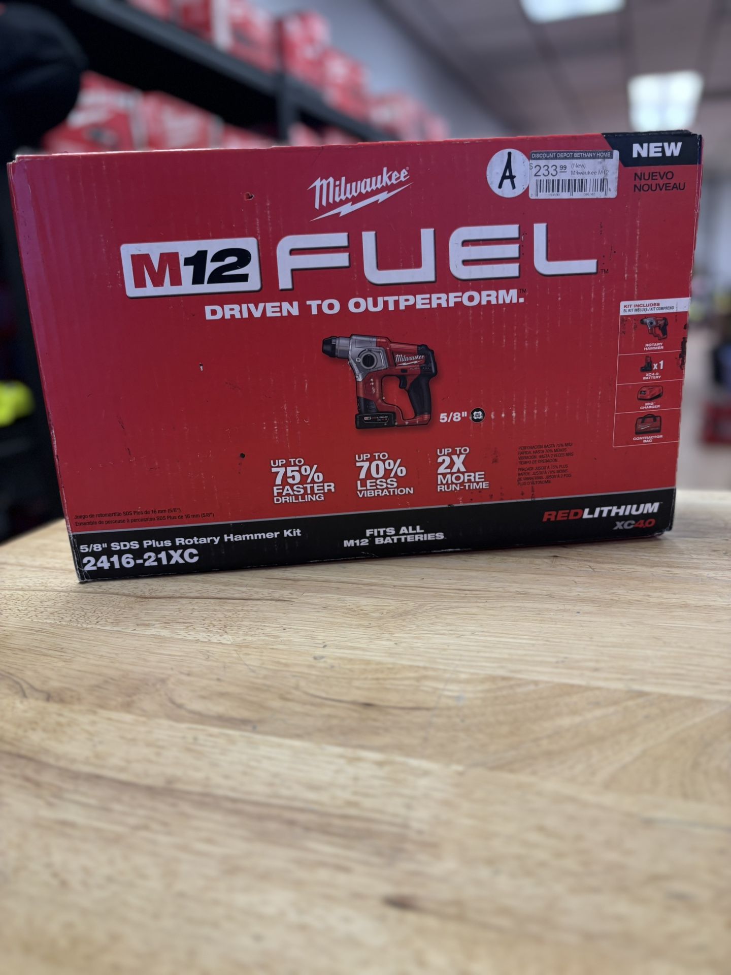 M12 FUEL 12V Lithium-Ion Brushless Cordless 5/8 in. SDS-Plus Rotary Hammer Kit with One 4.0Ah Battery and Bag