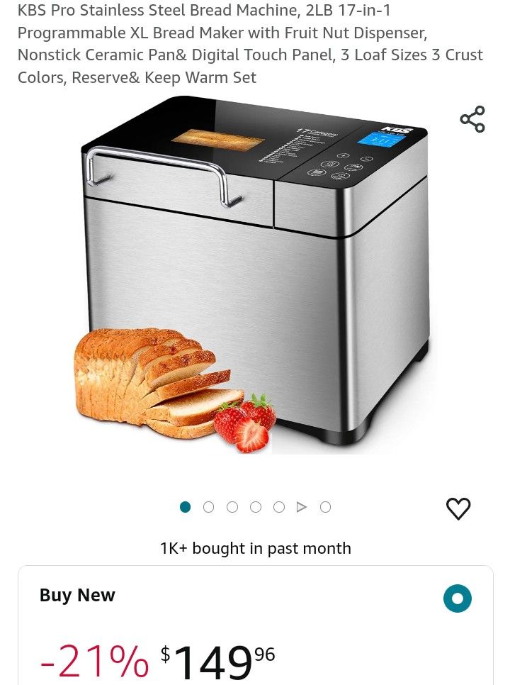 Kbs #mb-010 17 And 1 Health And Fresh Bread Maker