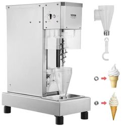 Cream Blender, 750W High-Speed Ice Cream Maker Mixer Stir Machine 1740RPM, 304 Stainless Steel Ice Cream Shaker, Long Handle + PC Protective Shield, C