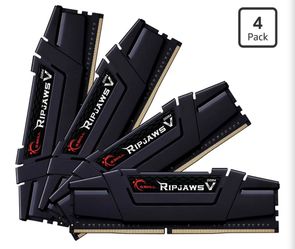 G.SKILL RipjawsV Series DDR4 RAM (XMP) 128GB (4x32GB) 2666MT/s CL18-18-18-43 1.2V Intel AMD Desktop Computer Memory U-DIMM - Black (F4-2666C18Q-128GVK
