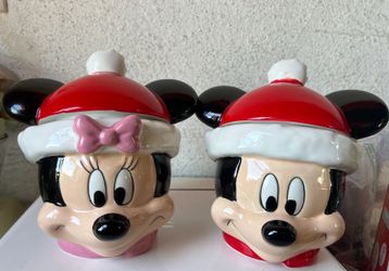 Mickey and Minnie Cookie Jar Set