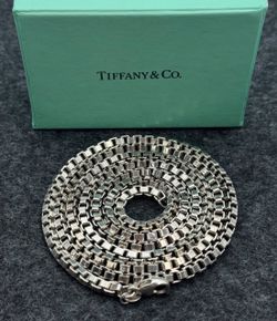 Jewelry Tiffany & Co Venetian Link Box Chain Necklace 36" 4mm Sterling Silver 925