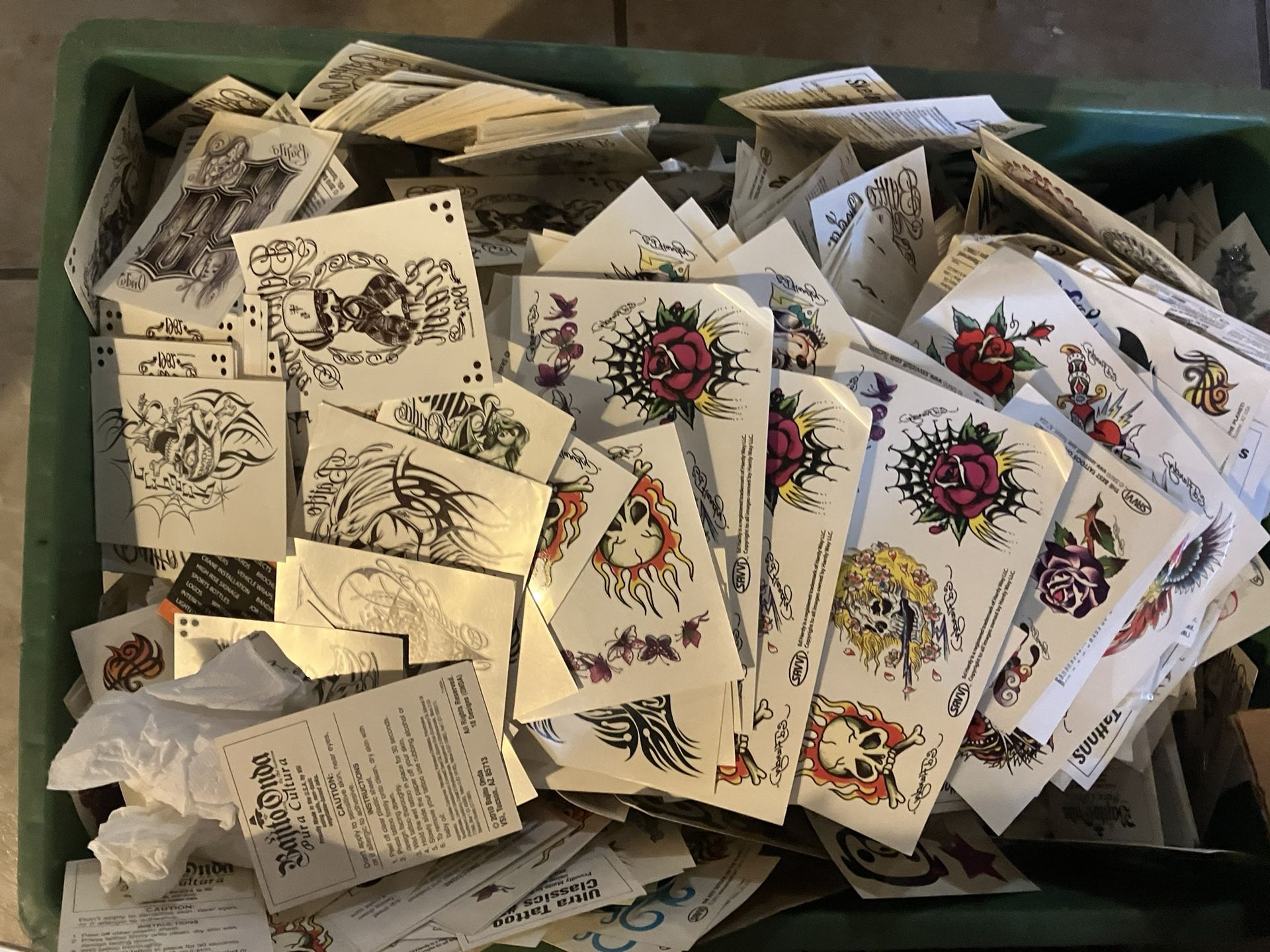 1000’s of Temporary tattoos