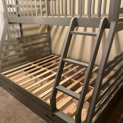 Bunk Beds Twin Over Full Gray Brand New In Box 