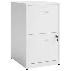 2 Drawer File Cabinet with Lock, Locked Filing Cabinets for Home Office, Small File Cabinets for Under Desk, Metal Files Cabinet for Hanging Letter Si