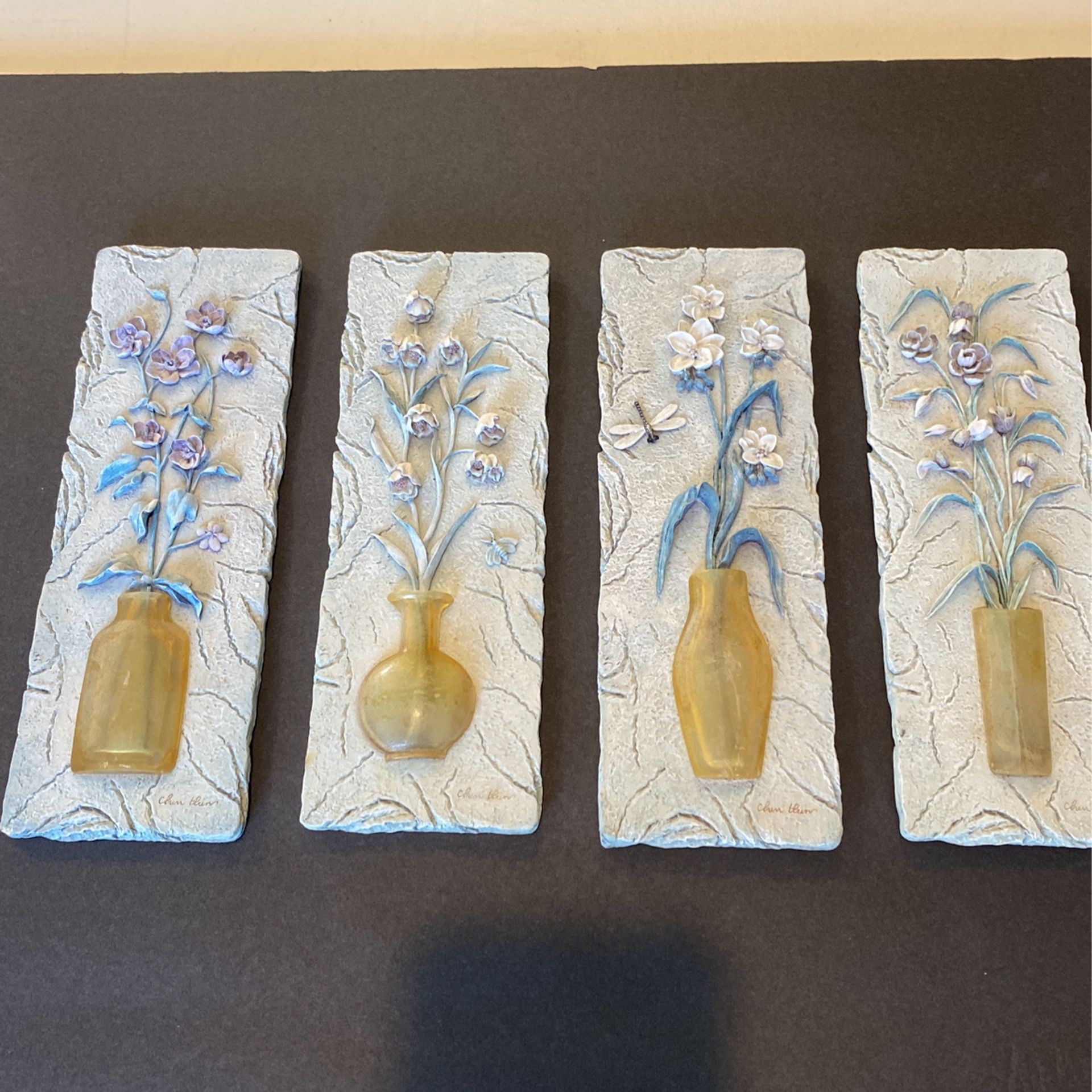Wall Plaques, Ceramic Flowers 