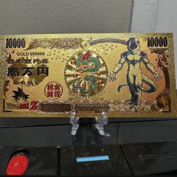 24k Gold Foil Plated Frieza (DBZ) Banknote