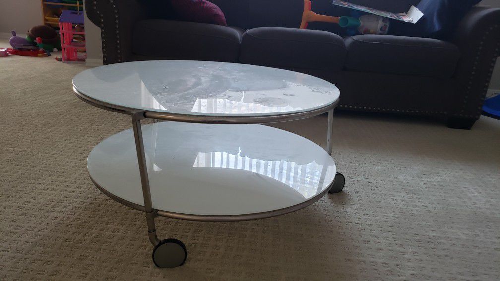 Ikea white round coffee table for sale
