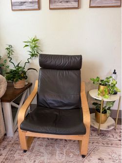 Moving Sale! Leather Ikea poang armchair