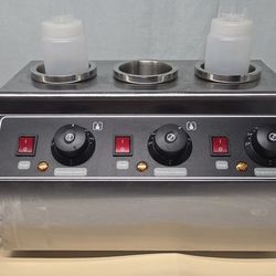 Electric Sauce Warmer Commercial Cheese Dispenser Warming Machine with 3 Bottles
