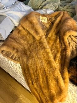 Mink stole med brown