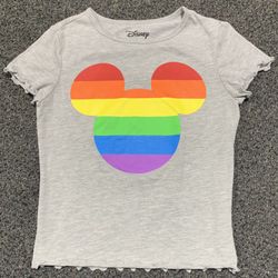 Disney girls size 4/5 rainbow colored Mickey Mouse head shirt