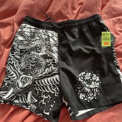 LC Unchained Boardshort Blk Wh Size M