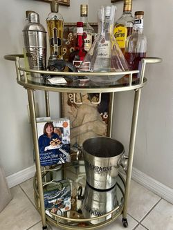 Gold Glass & Mirror Bar 