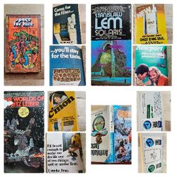 Sci Fi Vintage Books With Rare Cigarette AD