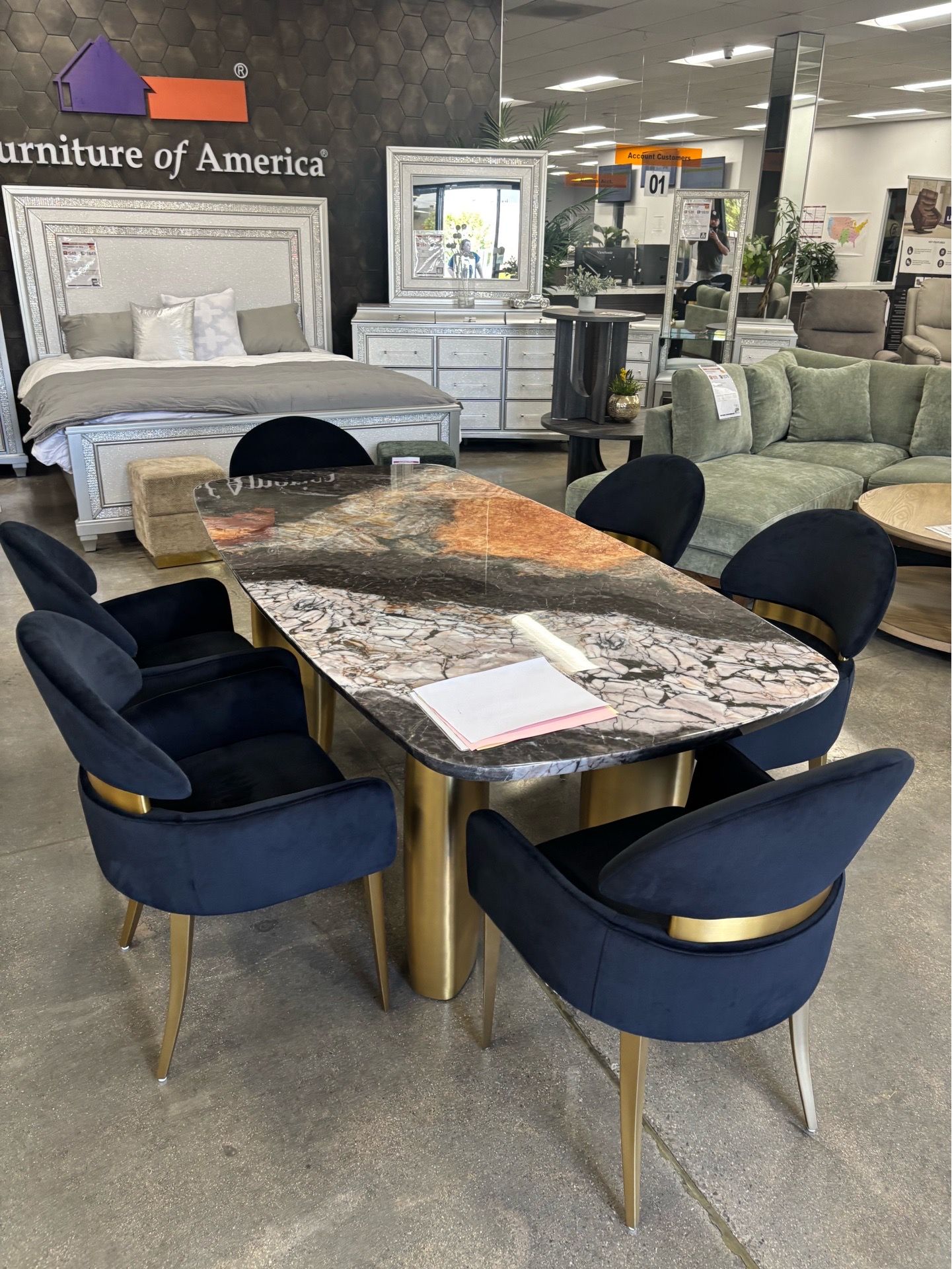 Sintered top dining table set