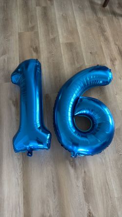 16 1 6 number blue balloons