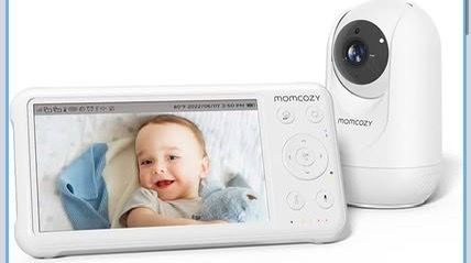 Momcozy Video Baby Monitor, 1080P 5" HD Baby Monitor with Camera & Wall Mount, Infrared Night Vision