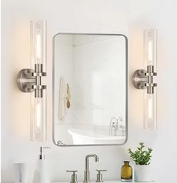 2-Pack Chrome Glass Wall Sconces