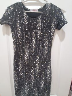 Beautiful black, silver and gold sparkling dress