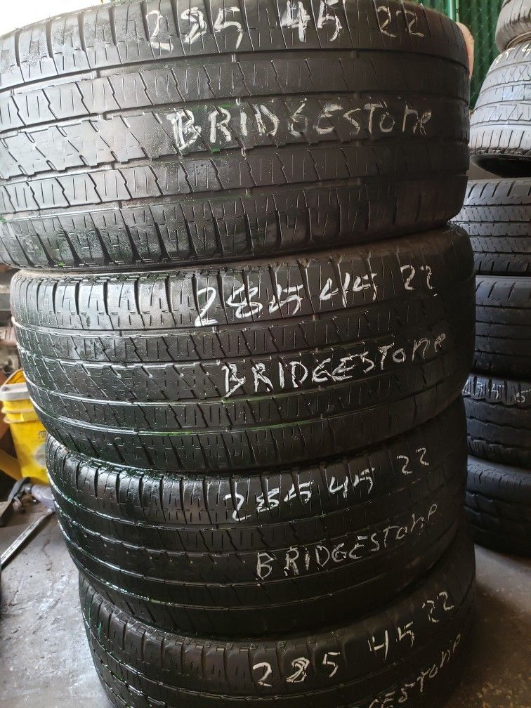 4 Used Tires 285 45 22 Bridgestone