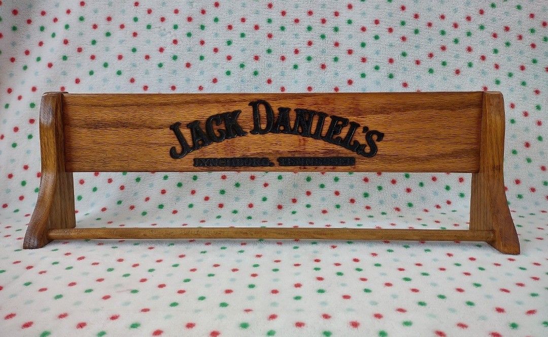Jack Daniels Wood Sign Burned in Logo Branded Rustic 20.75" x 6.75" Tall