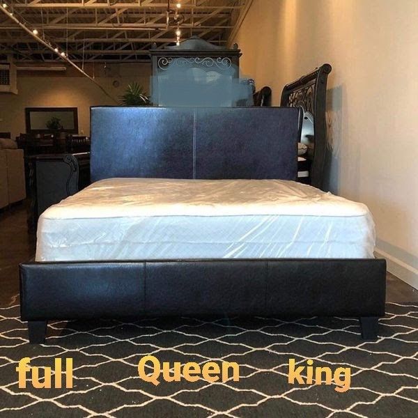 King Black Platform Bed With Plush Mattress (SE HABLA ESPAÑOL FREE DELIVERY)