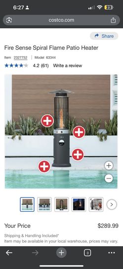 3 Fire Sense Spiral Flame Patio heater