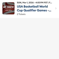 FIBA USA Men’s Basketball World Cup Qualifier Tickets