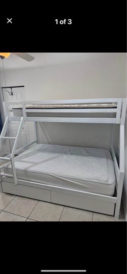 Twin over Full Bunk Beds - Ladder - Storage Drawers - Safety Stairs - Same Day Delivery & Set Up 🛠️