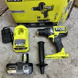 RYOBI ONE+ HP 18V Brushless Cordless 1/2 in. Hammer Drill Kit 4.0 Ah HIGH PERFORMANCE Battery & Charger