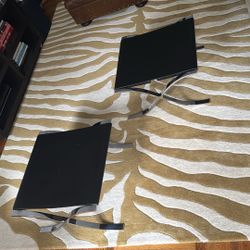 Knoll Barcelona Stools w/ Cowhide Sling (2)