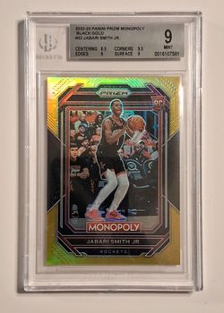 2022 Panini Prizm Monopoly Black Gold Jabari Smith Jr. ROOKIE /5 #32 BGS 9 MINT