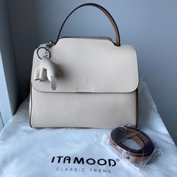 ITAMOOD Genuine Leather Top Handle Crossbody shoulder Handbag 