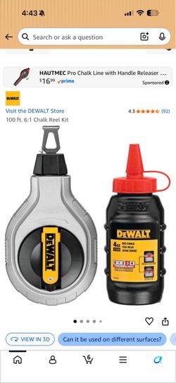 DEWALT 100 ft. 6:1 Chalk Reel Kit