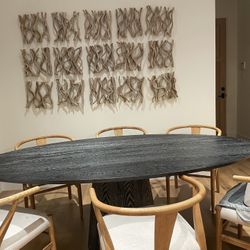 Modern Oval Black Wood Ding Table - Designer Quality