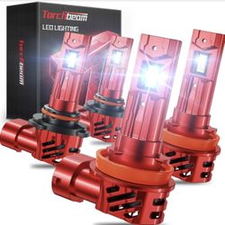 Torchbeam 2026 90 05 H-11 LED Bulbs, 145000LM, 6500K Cool White HB-3 H-9, 15X Brighter, Plug and Play, Pack of 4  Brand Torchbeam Light Source Type LE