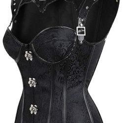 2XL Vintage Corsets for Woman Fashion Lace Up Back Bustier Top Gothic Steampunk Corset Tops for Halloween Costume

